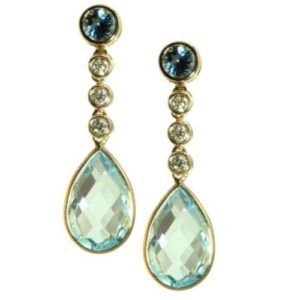 Olivia B Blue Topaz and Diamond Earrings