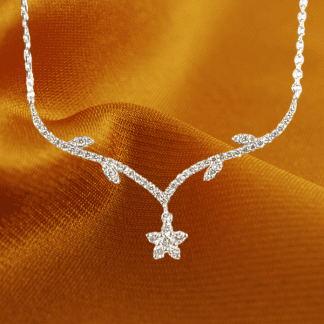 Delicate Diamond Flower Necklace