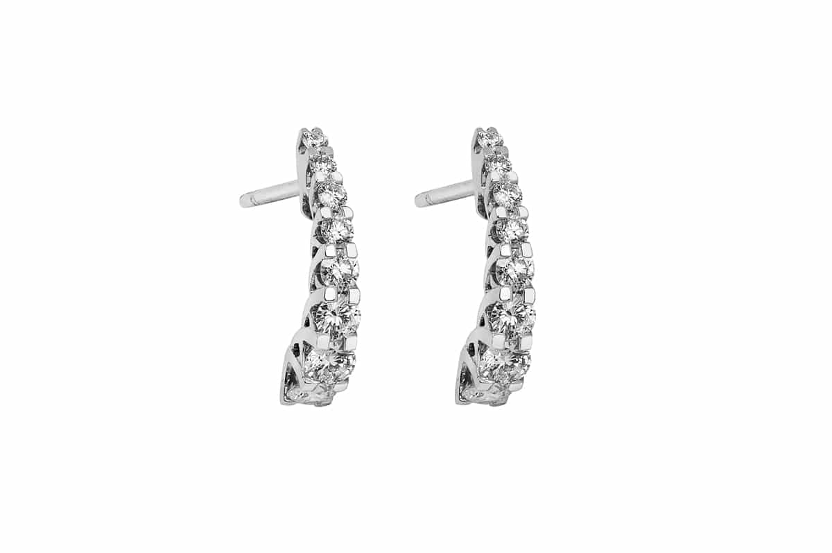 Facet 18K Diamond Curve Earrings | Copeland Jewelers