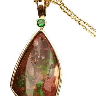 Opal and Tsavorite Garnet Pendant