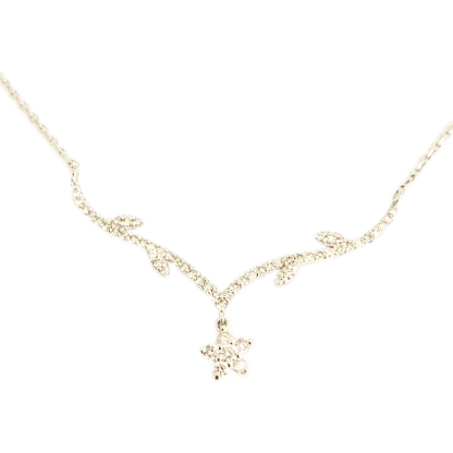 delicate Diamond Flower Necklace