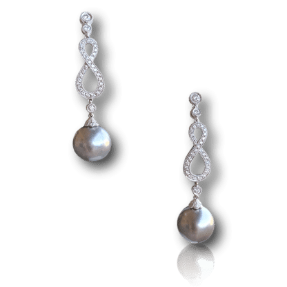 Silver Tahitian Pearl Earrings