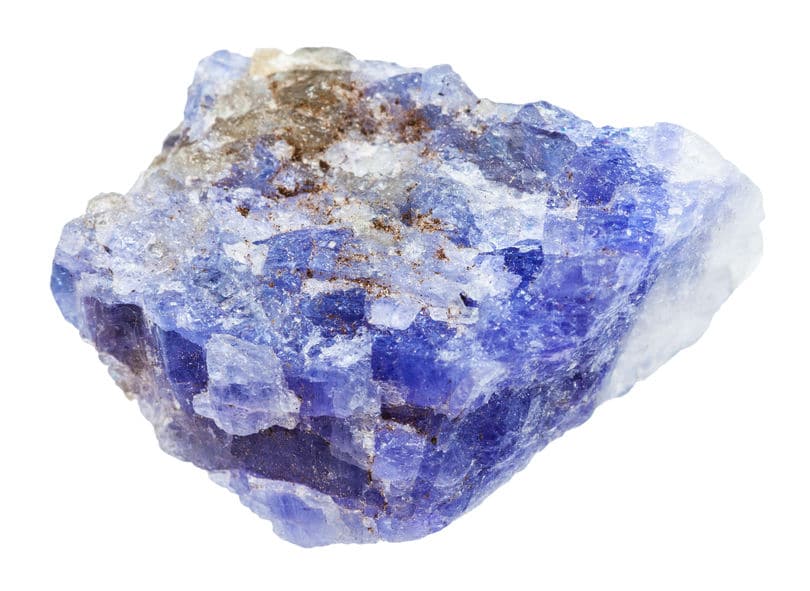 a picture of Decembers birthstone, Tanzanite, in it's raw form.