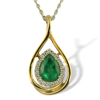 Spark emerald 18K gold pendant