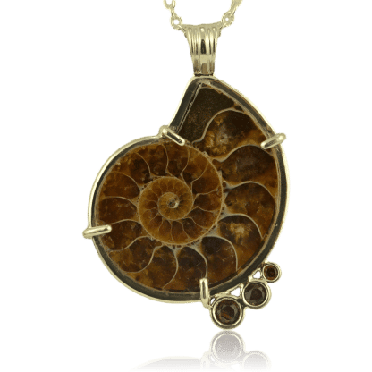 Ammonite & Garnet Pendant