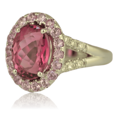 Pink Tourmaline & Sapphire Ring