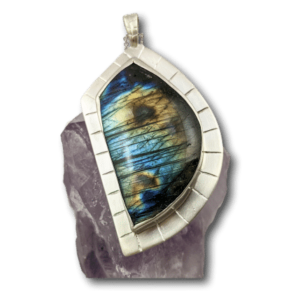 Labradorite Silver Shield pendant