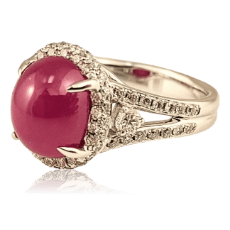 Ruby Cabochon Diamond Ring