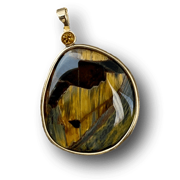golden pietersite custom pendant by Clay Copeland at Copeland Jewelers