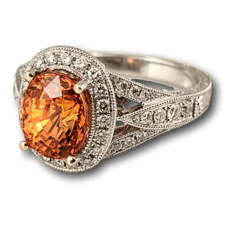 Orange Spessartite Garnet Ring
