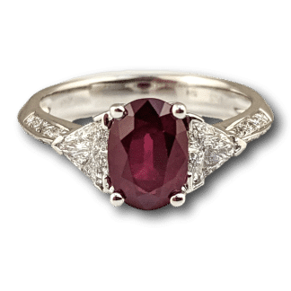 Ruby & Diamond Trillion Ring