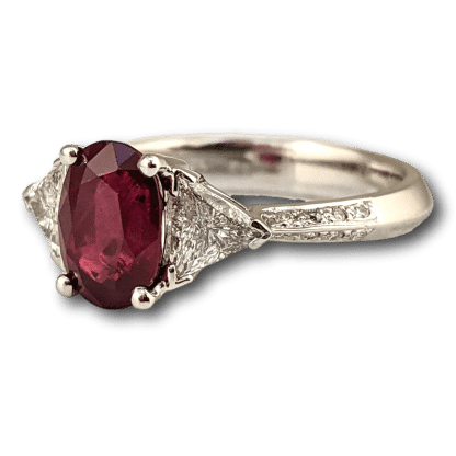 Ruby & Trillion diamond ring