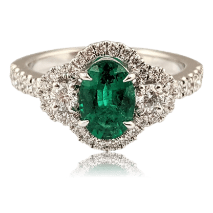 Oval Emerald & Diamond Ring