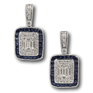 Art Deco Sapphire Diamond Earrings