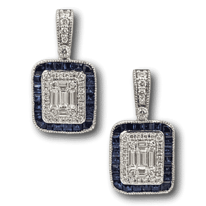 Art Deco Sapphire Diamond Earrings