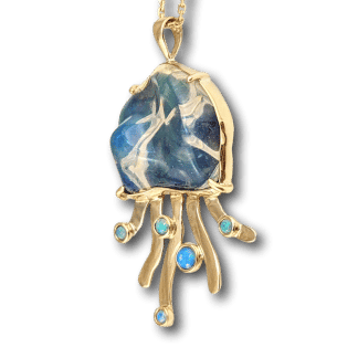 Crystal Opal Jellyfish Pendant