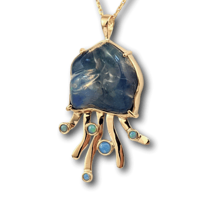 Crystal Opal Jellyfish Pendant