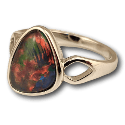 Opal Triplet Estate Ring