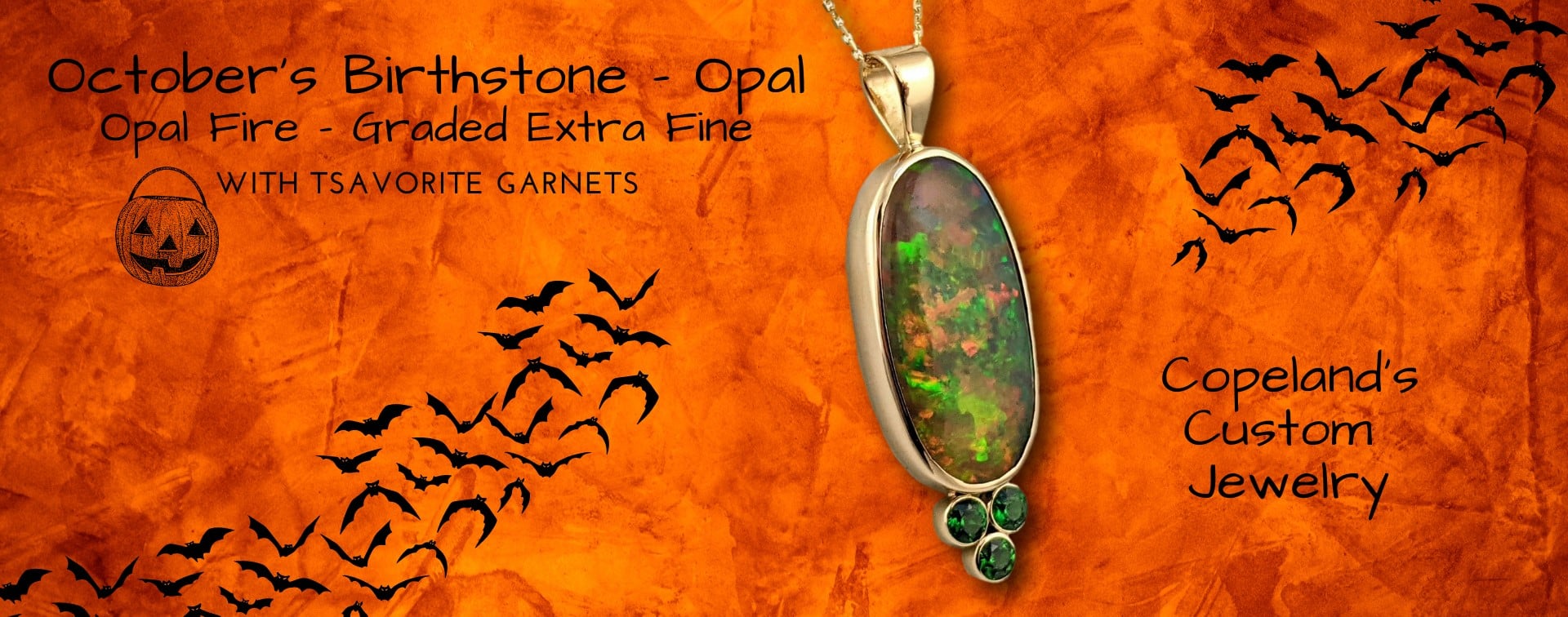 halloween opal october birthstone banner