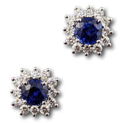 Sapphire & Diamond Star Earring Studs