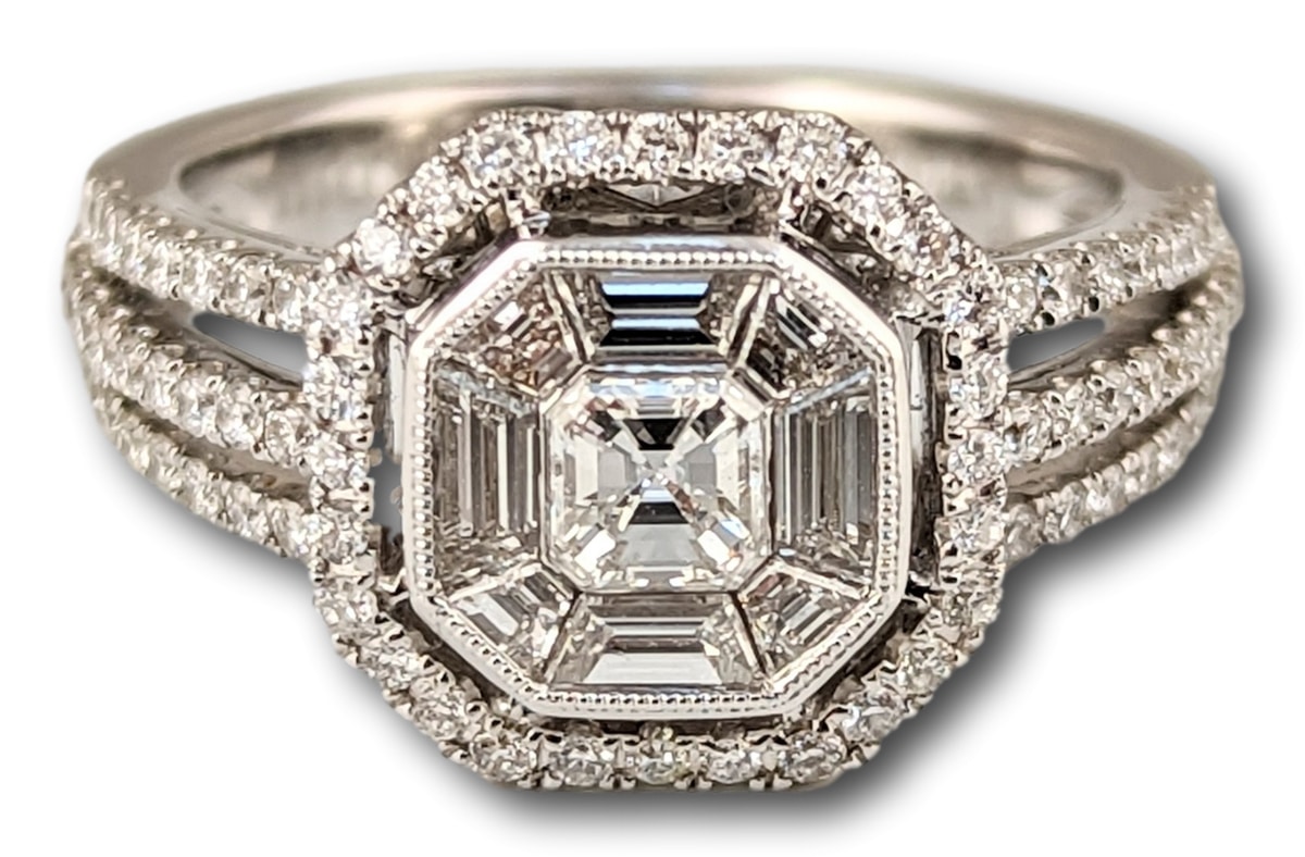 octagon diamond engagement ring