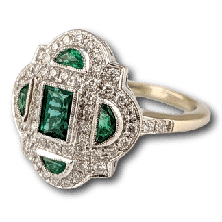 Beverley K Emerald Deco Ring