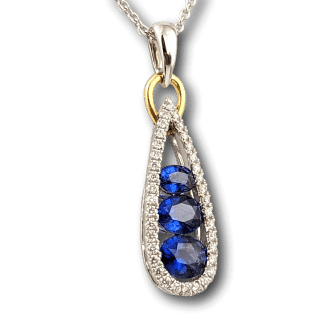 Vertical Blue Sapphire Pendant