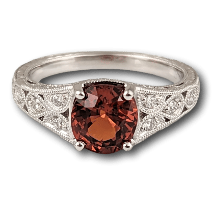 Unique Orange Sapphire Ring