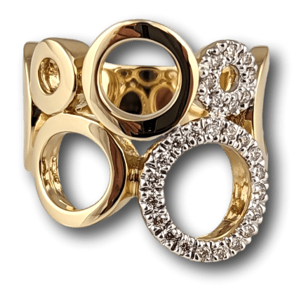Diamond & Gold Bubble Ring