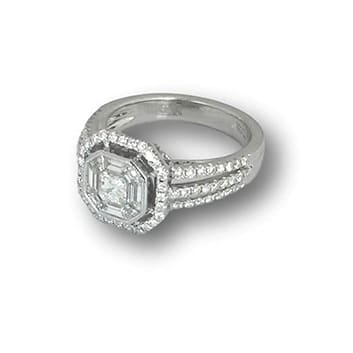 diamond octagon engagement ring