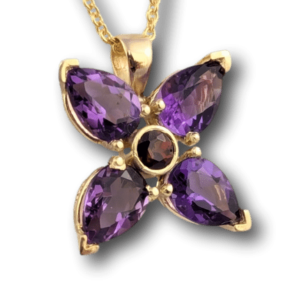 Precious Amethyst Flower Necklace