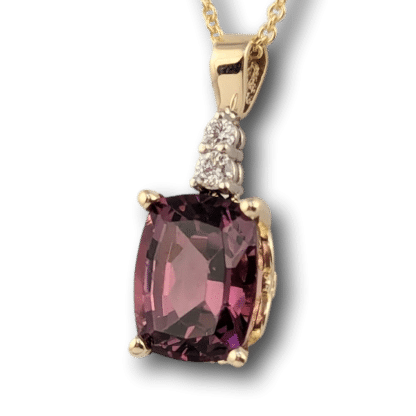 Rhodolite Garnet & Diamond Pendant