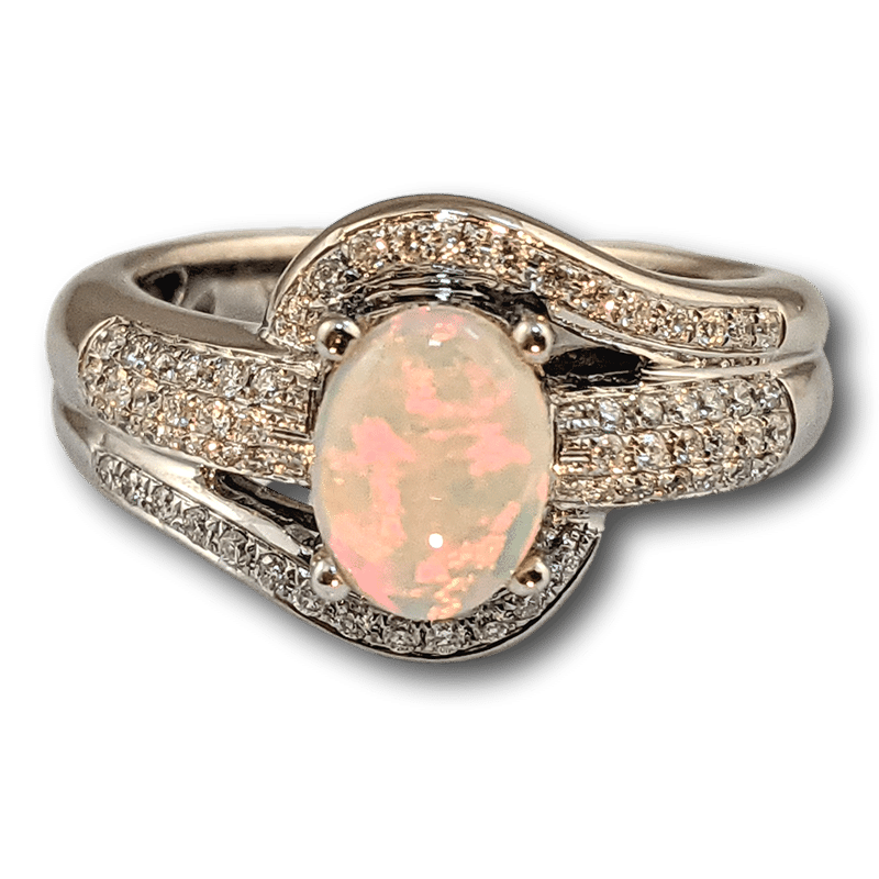 custom oval opal ring made by Clay Copeland
